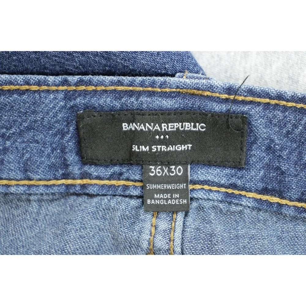 Banana Republic Jeans Mens 36‎ x 30 Blue 100% Cotton Slim Straight